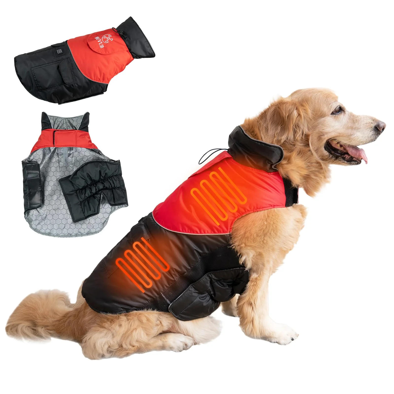 Environmentally Friendly BUVUB Heated Dog Coat Graphene Heat Power Bank Waterproof Winter Jacket Optimized