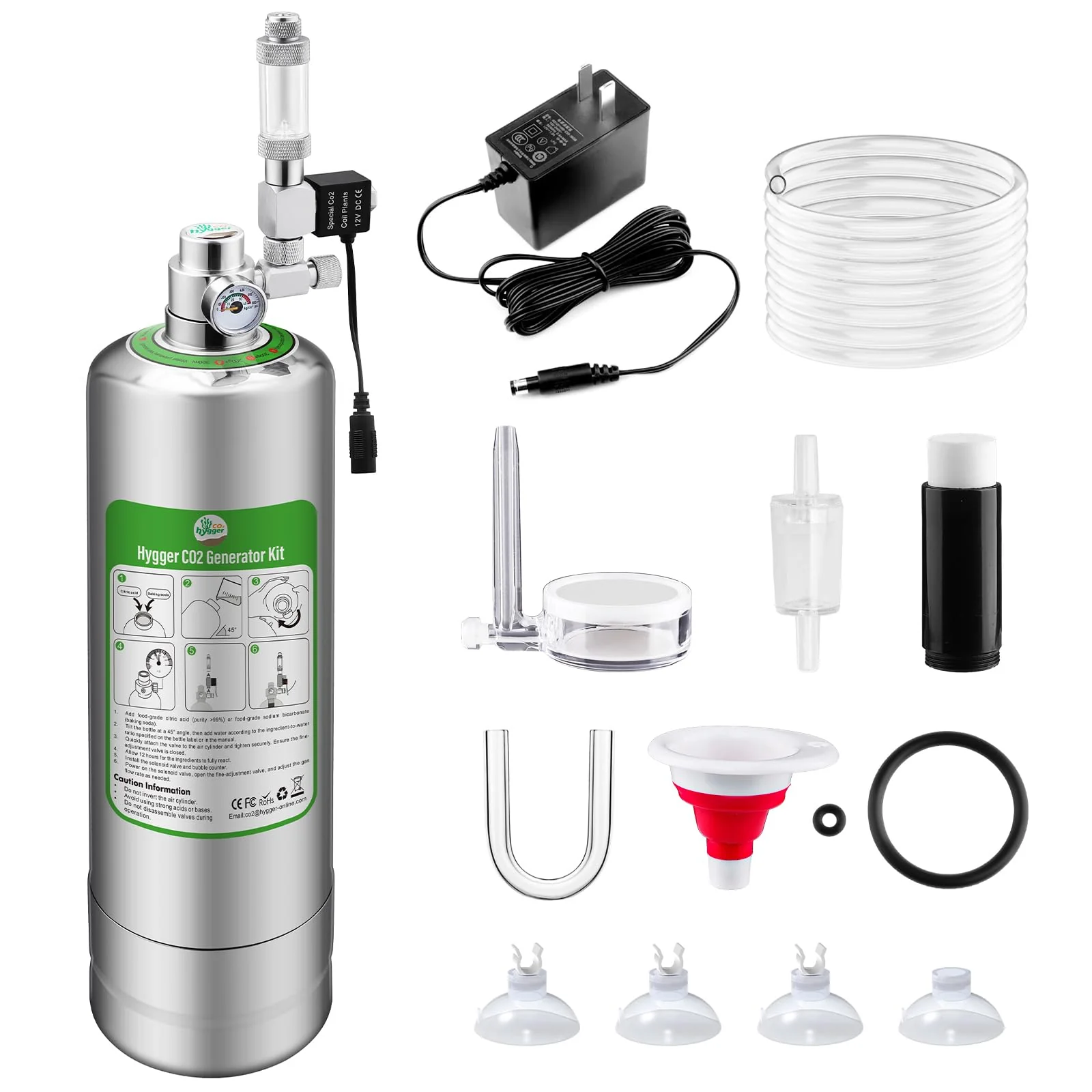 High-Quality Hygger CO2 Pro5L Aquarium Generator System Complete Reactor Kit with Regulator Needle Valve Breathable
