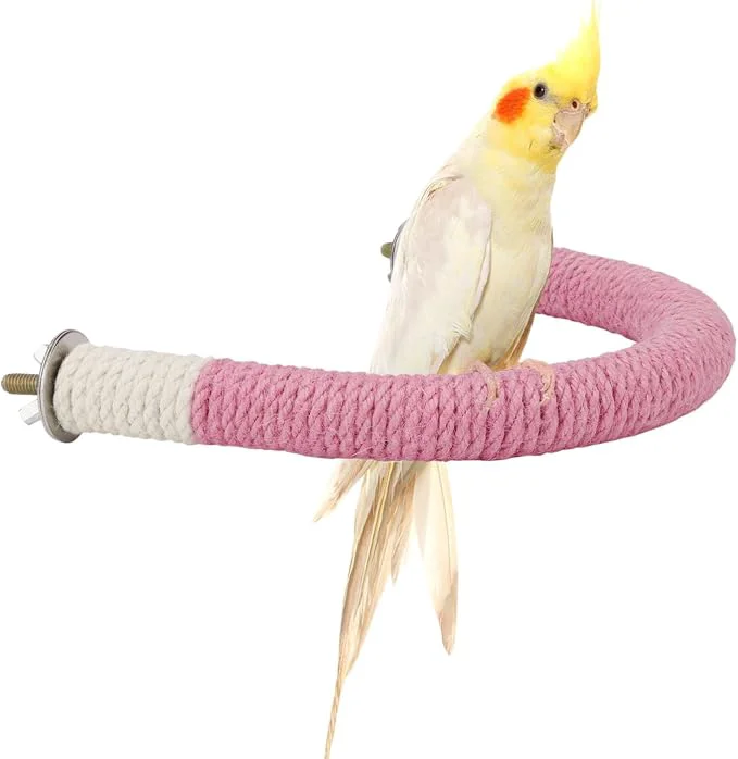 Specialty Hypeety Bird Perches Parrot U Shape Natural Wood Hemp Rope Stand Perch Bird Professional