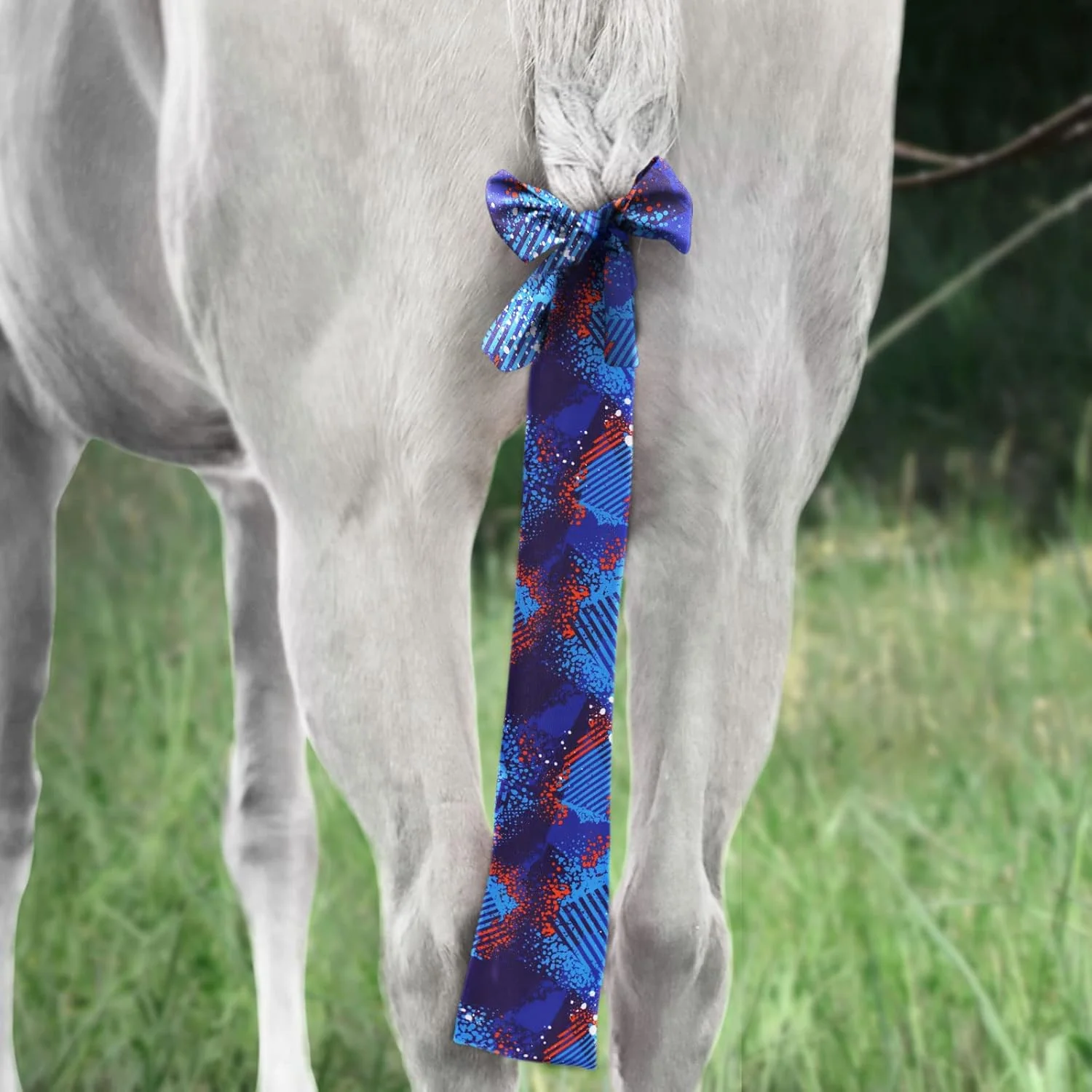 Minimalist Harrison Howard Stretchy Tail Bag Breathable Horse Tail Guard Slip on Design Protect Horse Tail 2 Strand Closure Straps Keep Tail Clean Protected 22 L Length Makes Grooming Easy-Chic Blue Proven