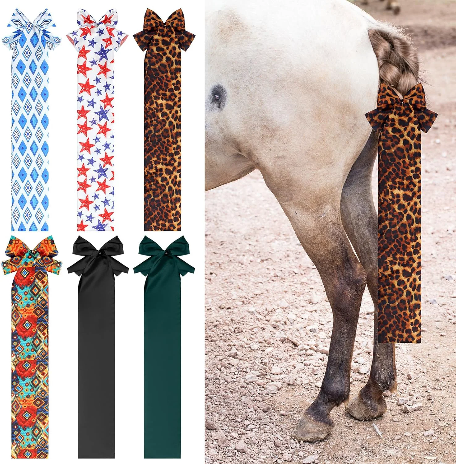 First-Class 6 Pcs Horse Tail Bag Breathable Guard 22 Slip on Horse Care Tail Wrap 2 Strand Closure Straps Grooming Supplies to Keep from Dirt Breakage Rubbing 6 Designs Vintage Style Optimized