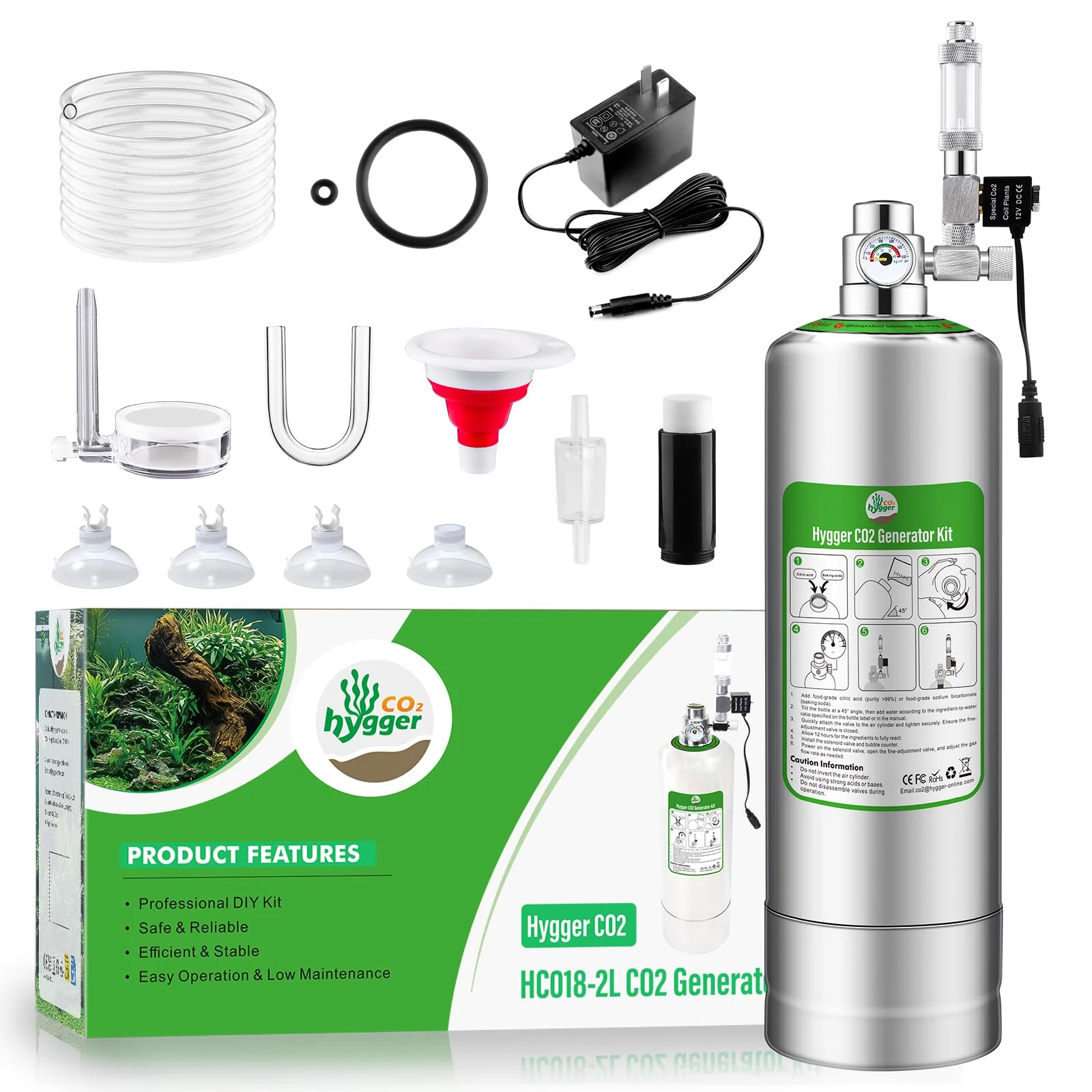 Soft Hygger CO2 2L Aquarium Generator System – Regulator DIY Kit First-Class