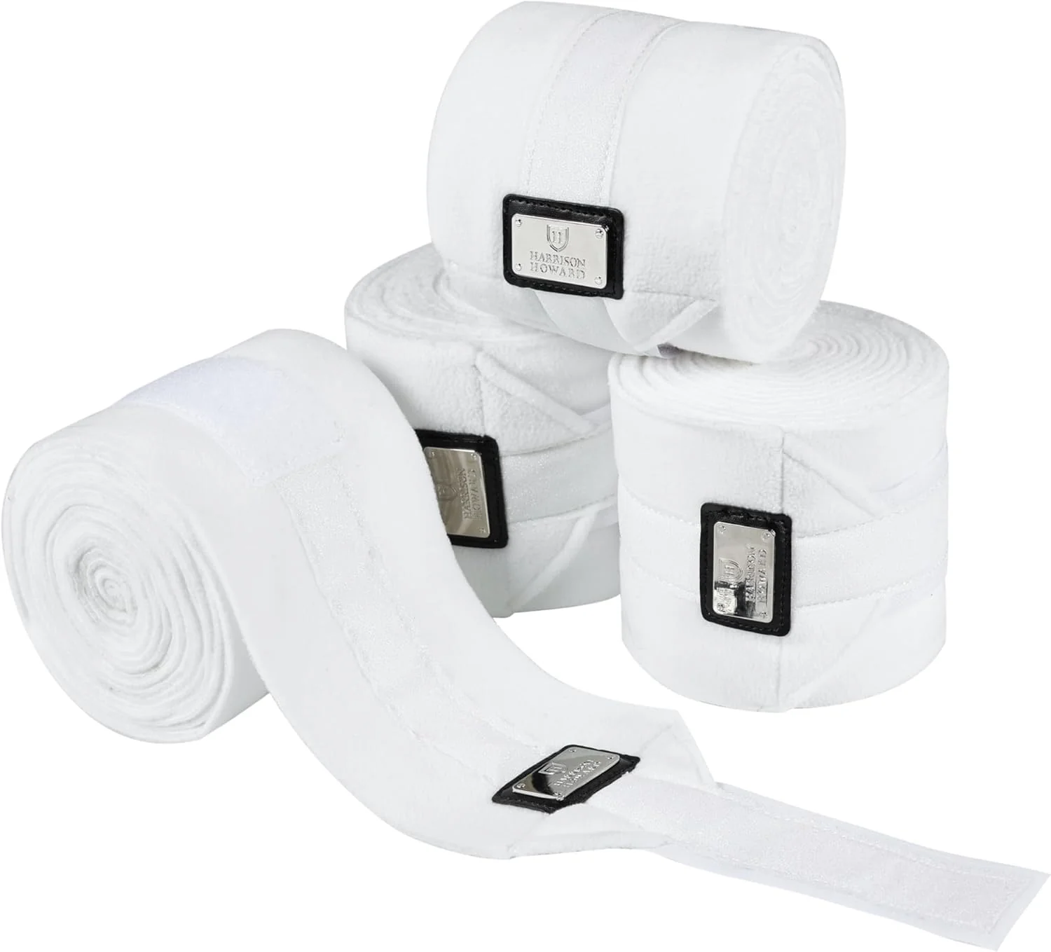 Clean Harrison Howard Horse Polo Wraps Upgrade with Bling Leg Wraps for Horses 4-Pack Fleece Leg Wraps Stable Supplies White M Dependable