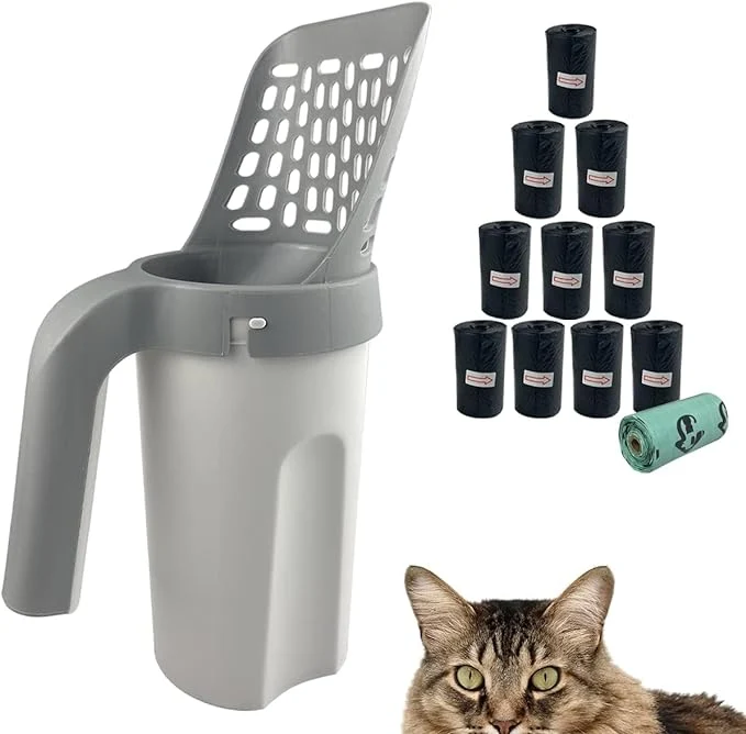Casual Cat Litter Scooper with Trash Container Portable Litter Scoop Holder Litter Carefully Designed