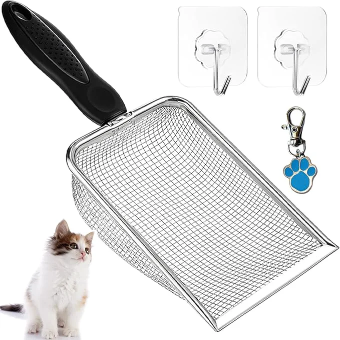 Solid itPlus Cat Litter Scoop Stainless Steel Cats Sturdy Mesh Scooper Kitty Litter Sustainable