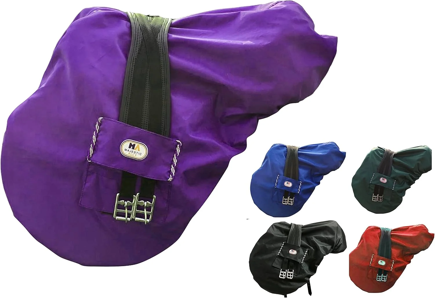 Sustainable Majestic Ally Nylon Waterproof Fleece Lined Ride On English Saddle Cover-Multiple Color Purple Convenient