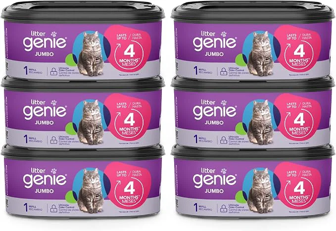 Durable Litter Genie Refill Bags Jumbo 6-Pack 168 total ft Up to 24 months of Original