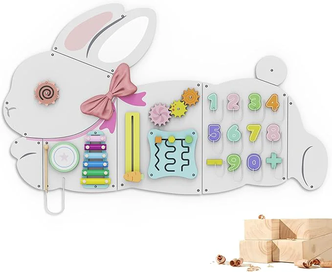 Environmentally Friendly BlueWood Wooden Wall Busy Board Panels Toddler Learning Activity Center Innovative