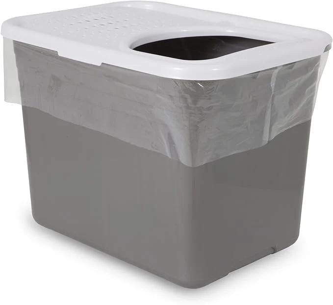 Safe Petmate TOP ENTRY LITTER PAN LINERS Dark Grey 8 Count High-Quality