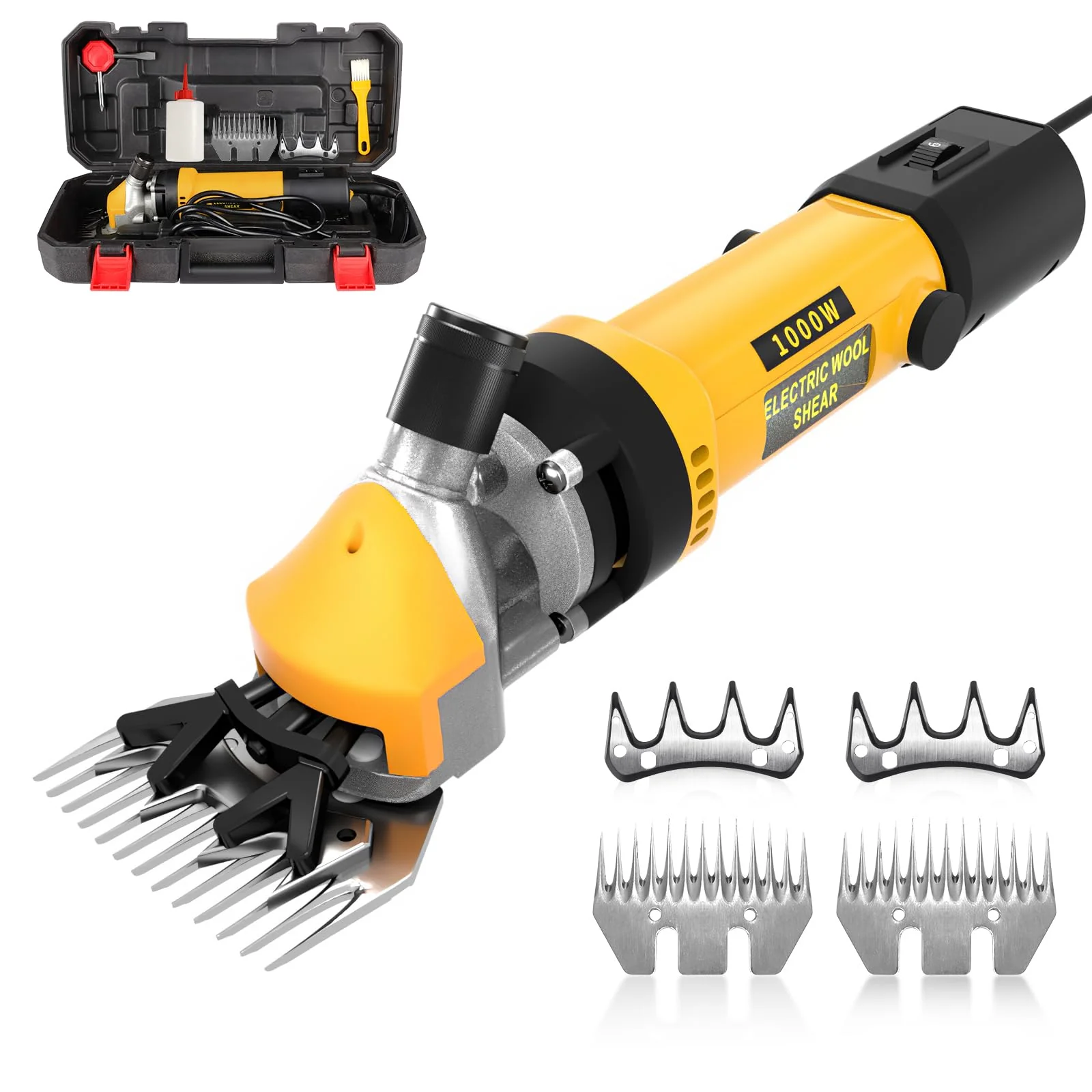 Verified PAT JUUMG 1000W Sheep Shears – 6-Speed Electric Clipper for Farm Livestock Advanced