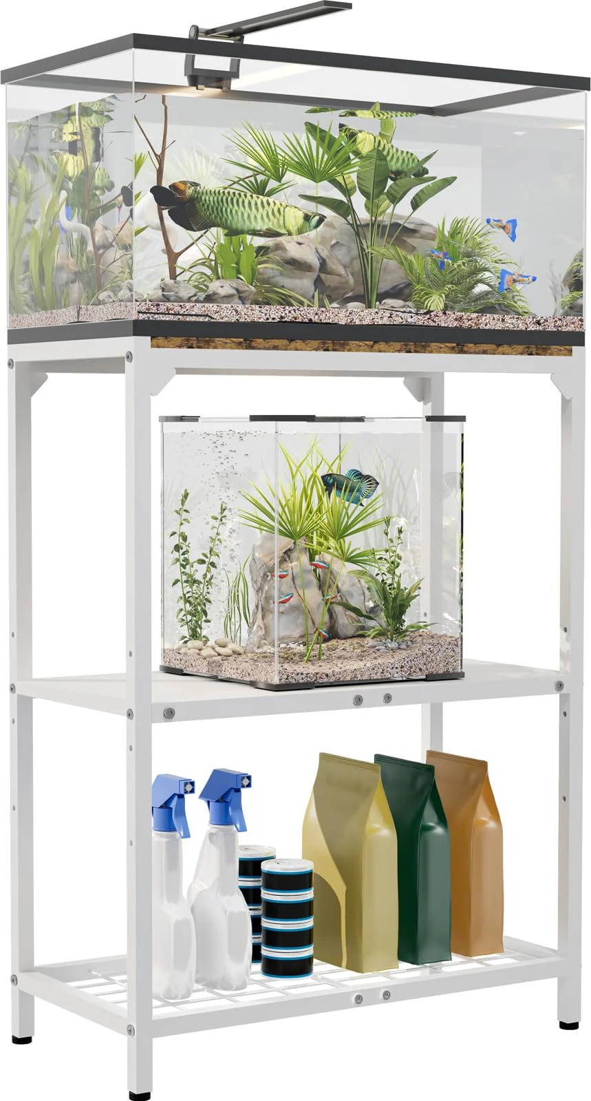 Optimized AnBaiMei 20 Gallon Aquarium Stand – 3-Tier Adjustable Heavy-Duty Tank Rack Consistent