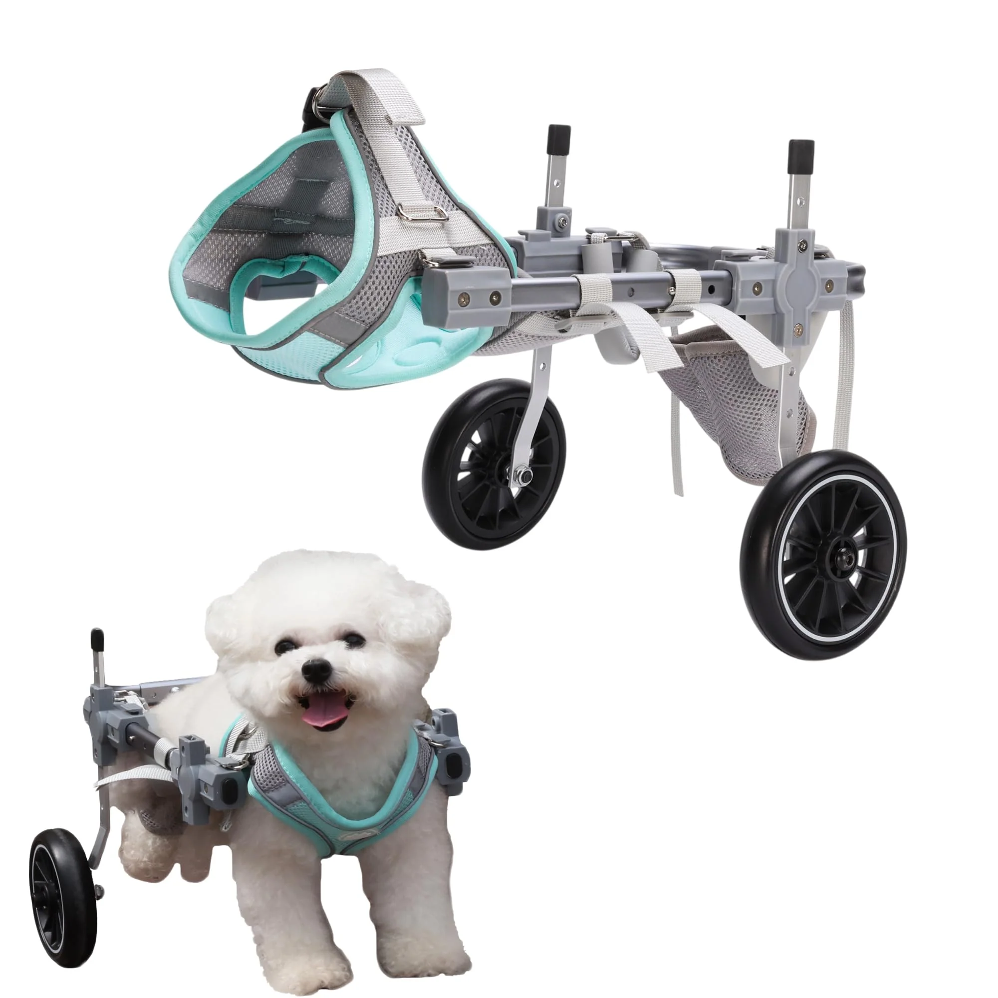 Smooth PTWSF Dog Wheelchair for Back Legs – Adjustable Mobility Cart for Small to Medium Dogs Consistent