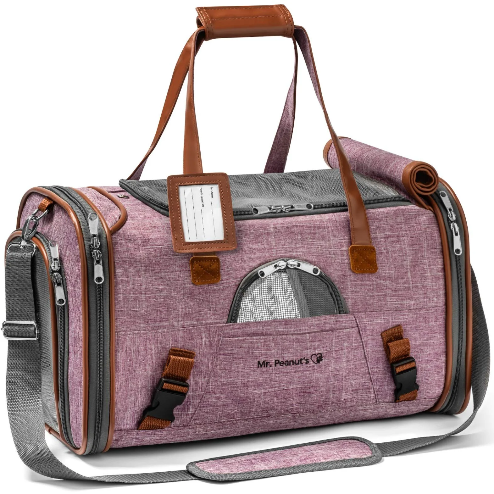 Smooth Mr. Peanut's Airline Soft Sided Pet Carrier – Low Profile Gold Series Tote Long-Lasting