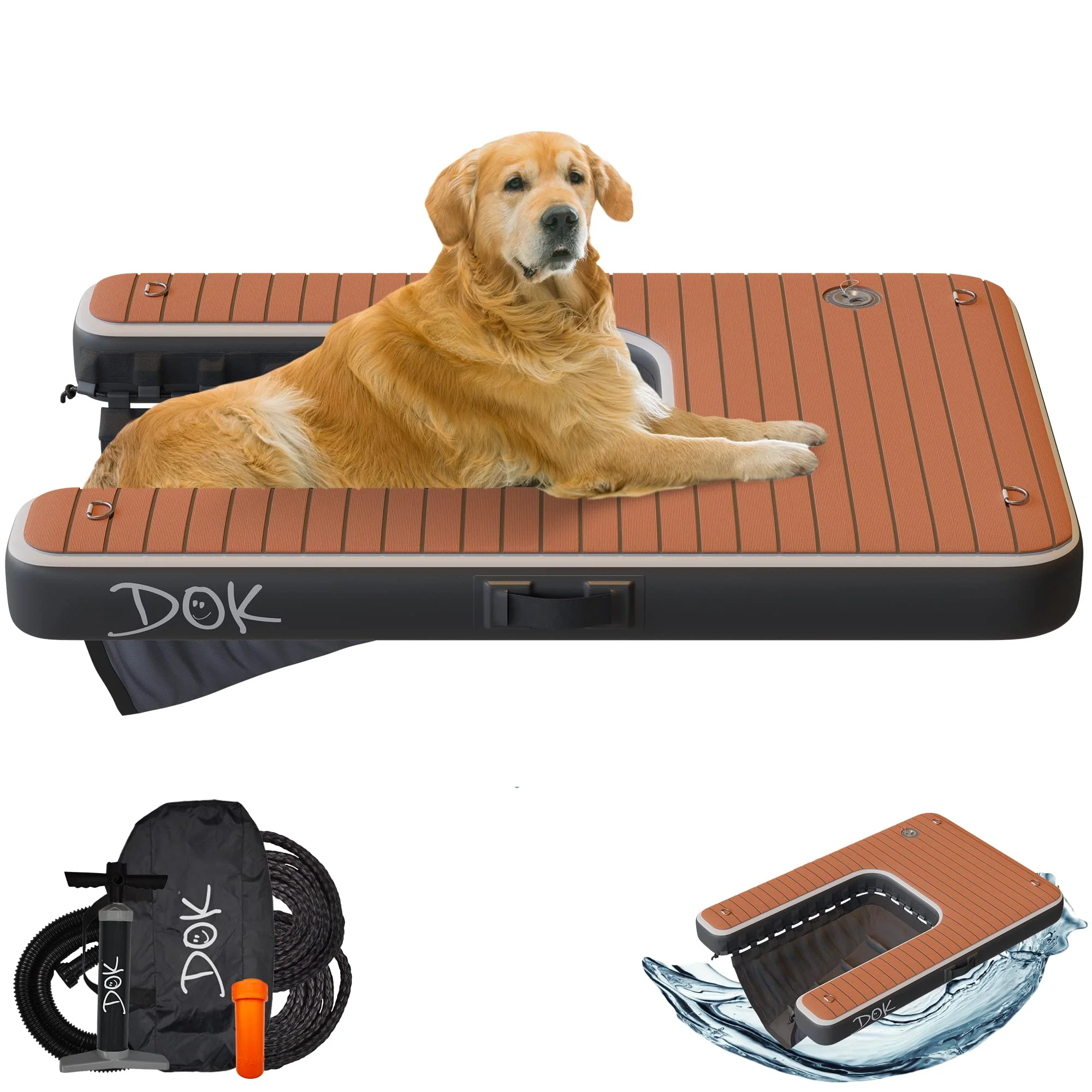 Optimized DOK Dog-DOK Inflatable Dock Platform — Safe Water Access for Dogs Up to 230 lbs High-Grade