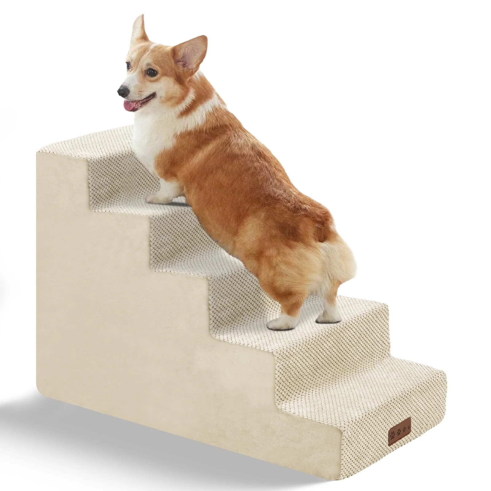 Responsible GGIB Dog Stairs – 5-Step Beige Steps for Small Dogs on Sofa Bed Reusable