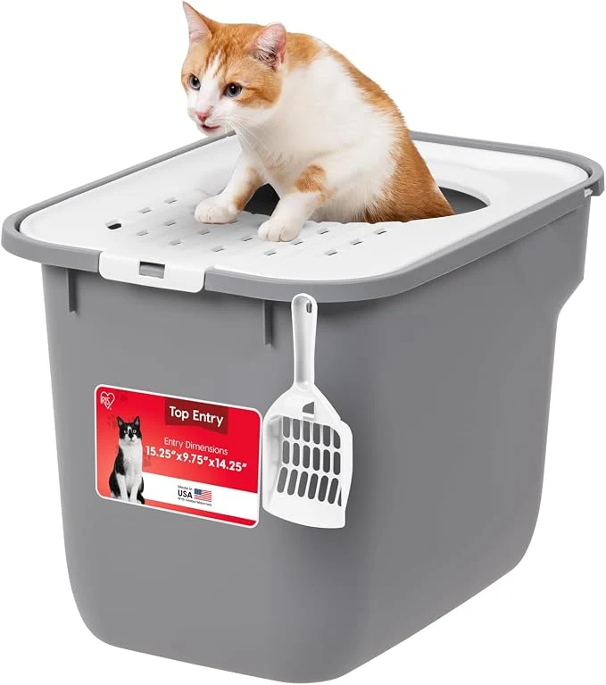Casual IRIS USA Cat Litter Box Large Cat Box Enclosure Top Entry Excellent