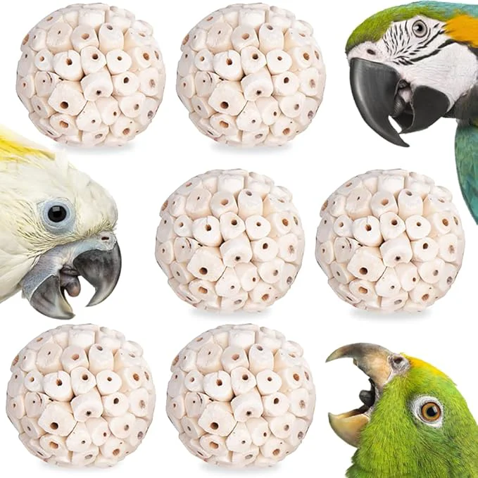 Sustainable 6 Pack Bird Toy Sola Balls Natural Parrot Soft Chew Shredding Foraging Toy Trusted