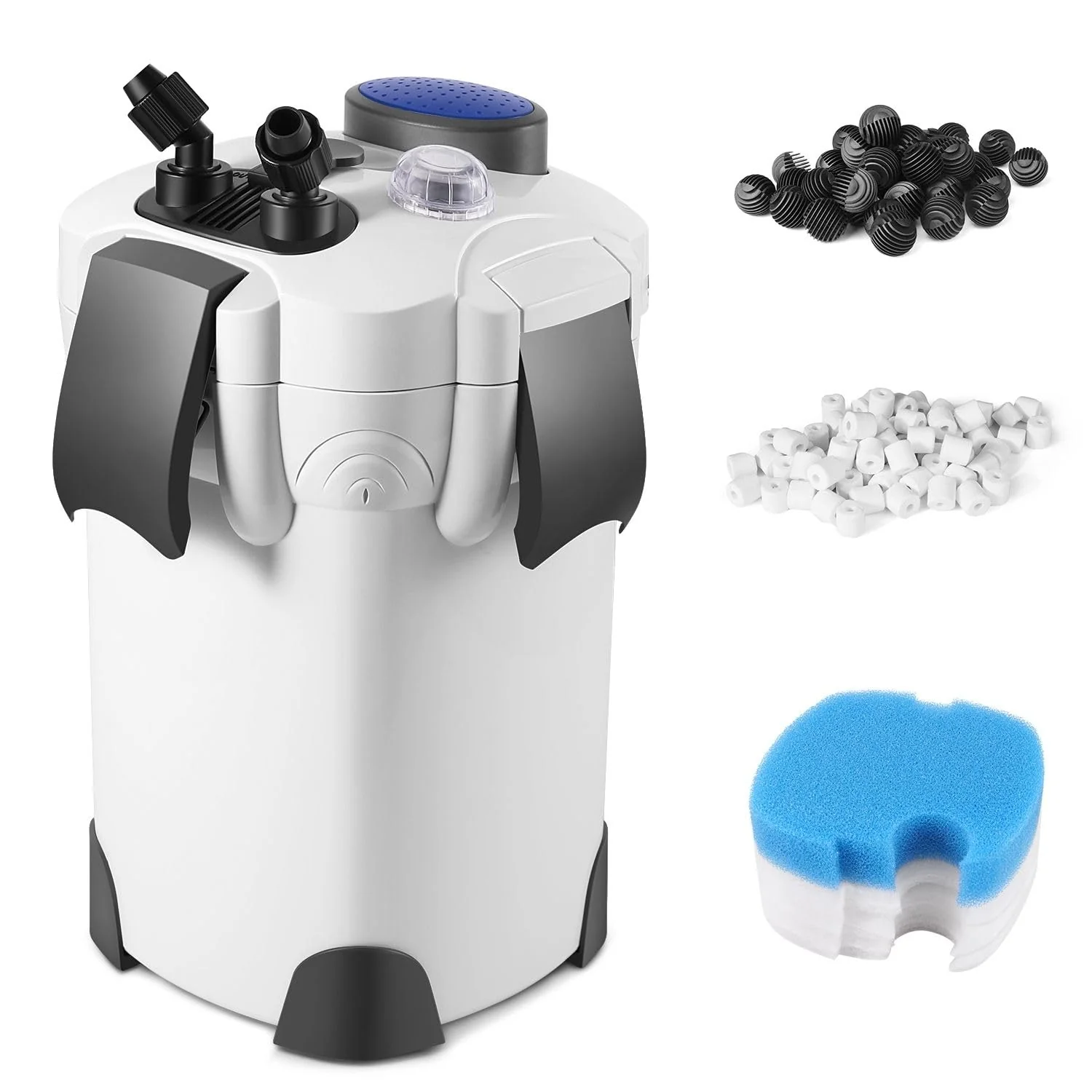 Natural Flexzion Aquarium Canister Filter — 265GPH 3-Stage Filtration Up to 75 Gallons Durable