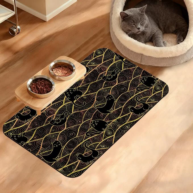 Powerful Japanese Cats Feeding Mat Absorbent Quick-Dry Cat Dog Food and Water Bowl Mats High-End