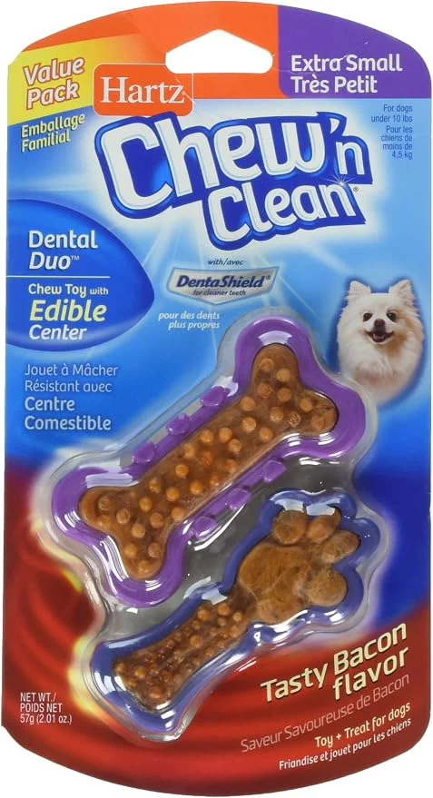 Artisan Hartz Chew'n Clean Dental Duo Dog Treat Chew Extra Small Powerful