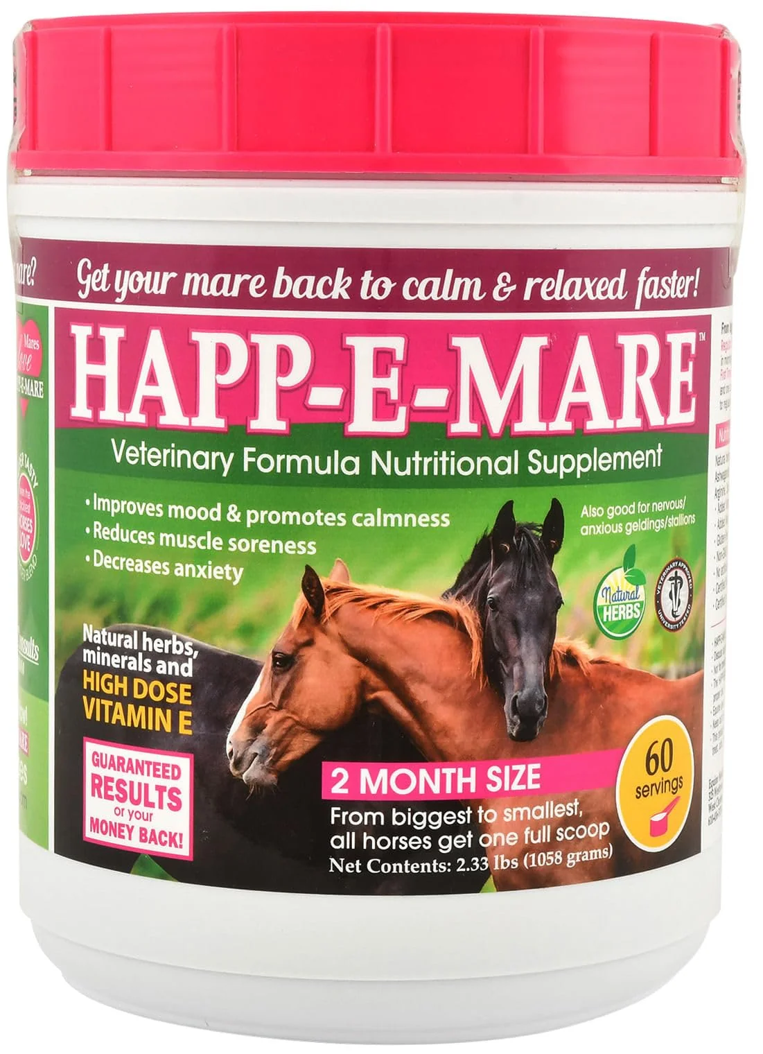 Recyclable Happ-E-Mare Equine Supplement Equine Medical — Calm Mood and Comfort for Mares Green