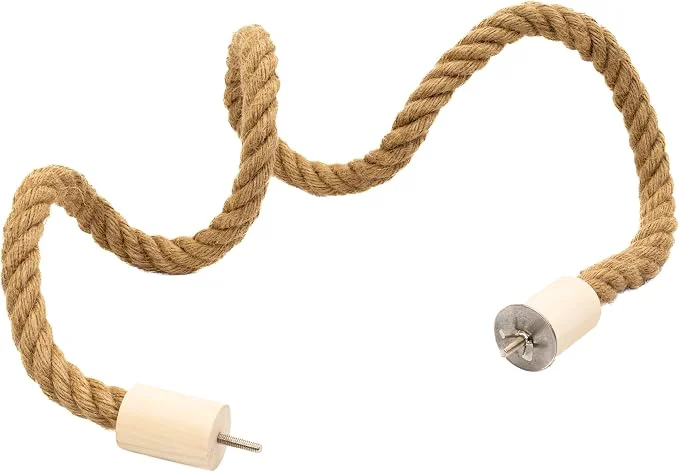Stylish Bird Rope Perch for Parrots Bendable Natural Jute Boing Solid