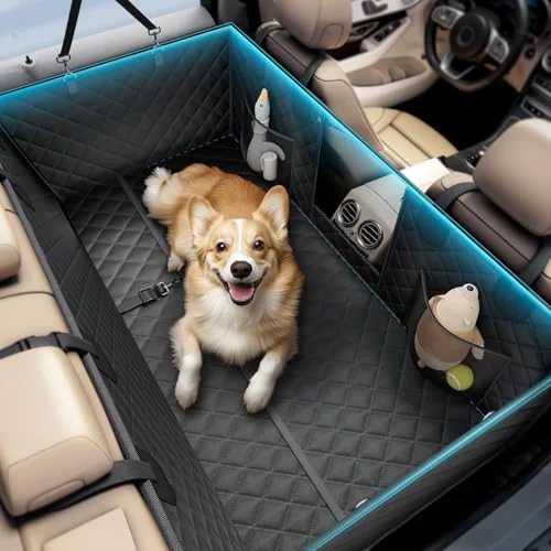 Carefully Designed Wigoo Dog Car Seat Cover – 450lbs Hard Bottom Hammock Waterproof Back Seat Protector Breathable
