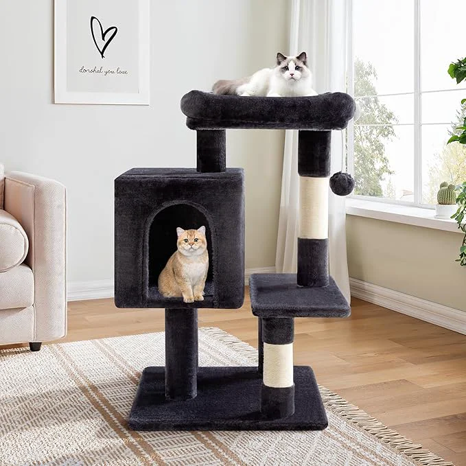 Certified Allewie 29 Inches Cat Tree Tower Plush Perches Platform Condo House Sisal Original