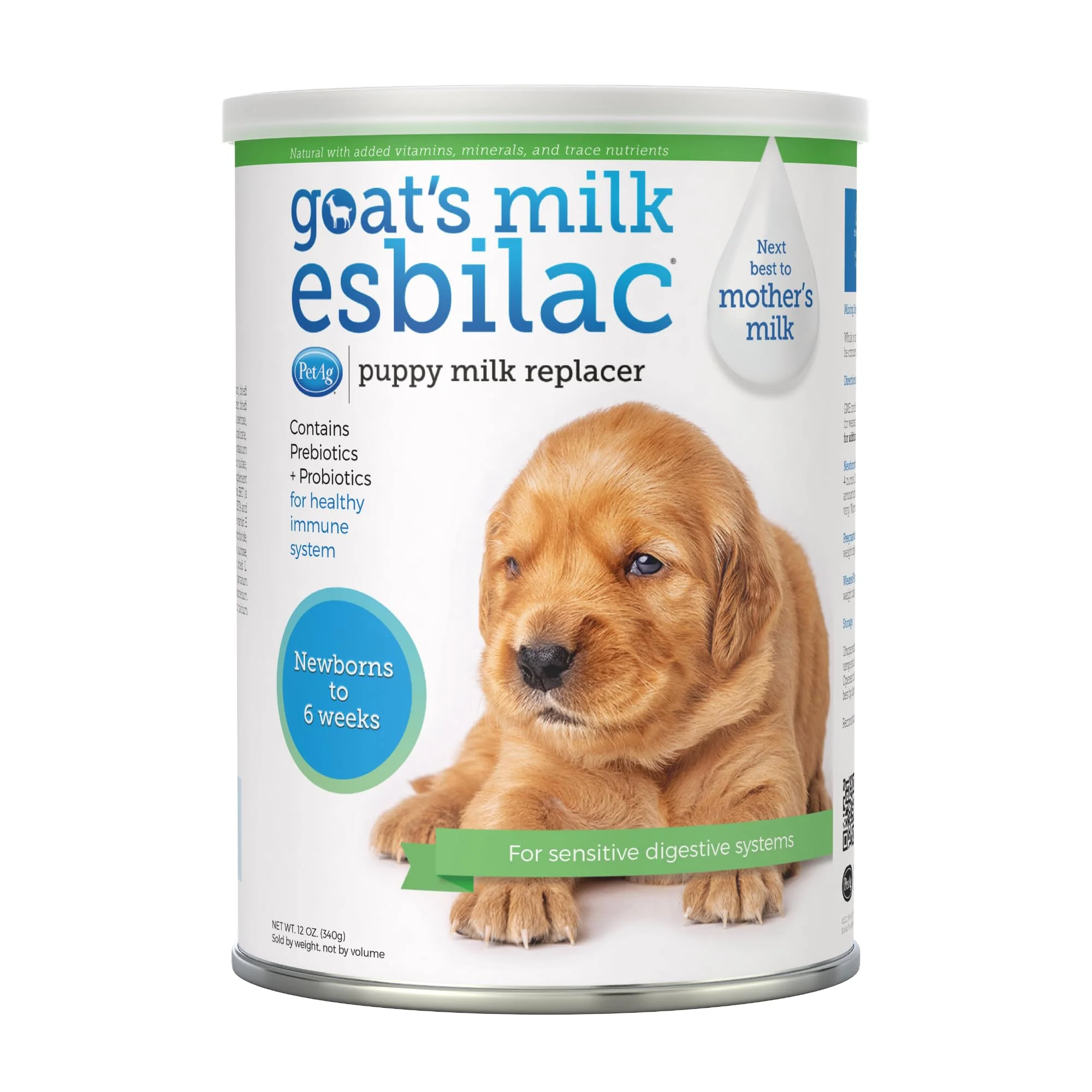 Reusable PetAg Goat s Milk Esbilac Powder – 12 oz x2 Pack Puppy Formula with Prebiotics Probiotics Vitamins Newborn–6 Weeks Sophisticated