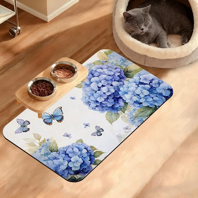 Excellent Pet Feeding Mat Non-Slip Water Bowl Placemat Pet Supplies 12 x 20 First-Class