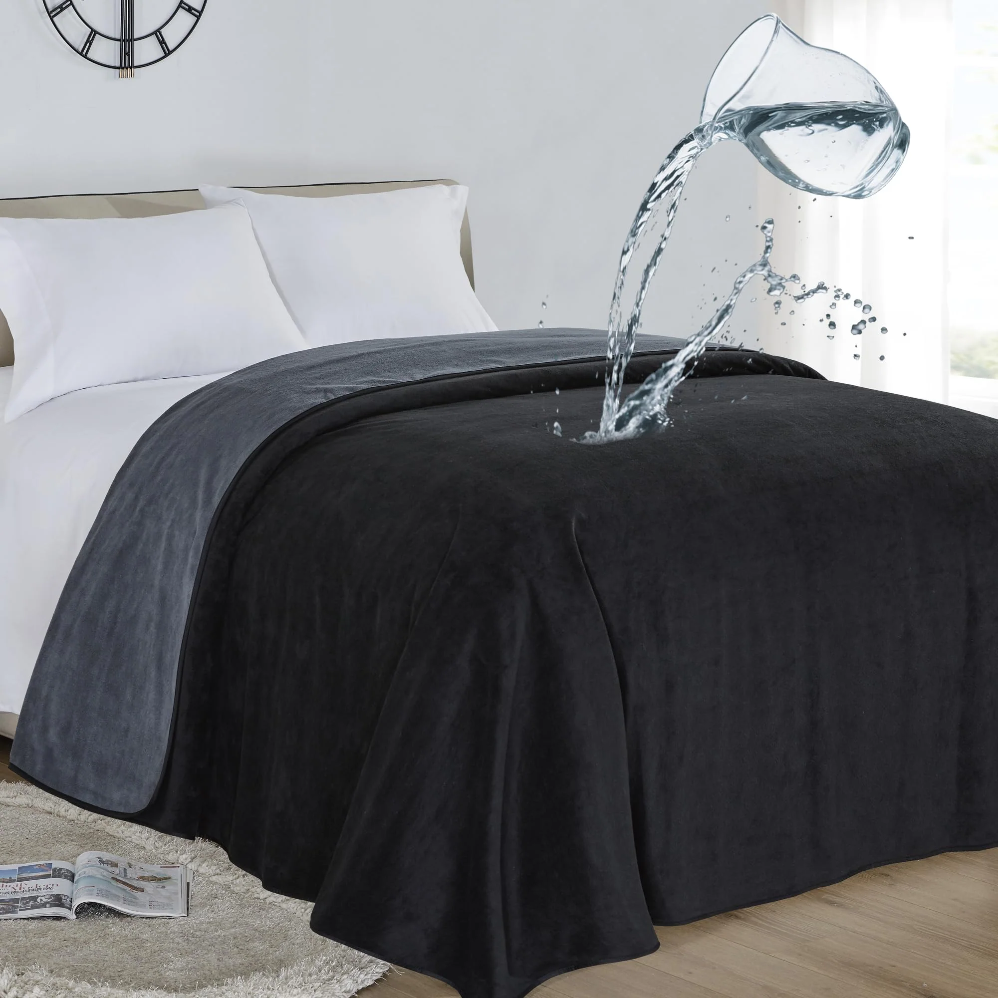 Smart Softan Waterproof Blanket 90x90 – 3-Layer Pee Proof Charcoal Reversible Premium Material