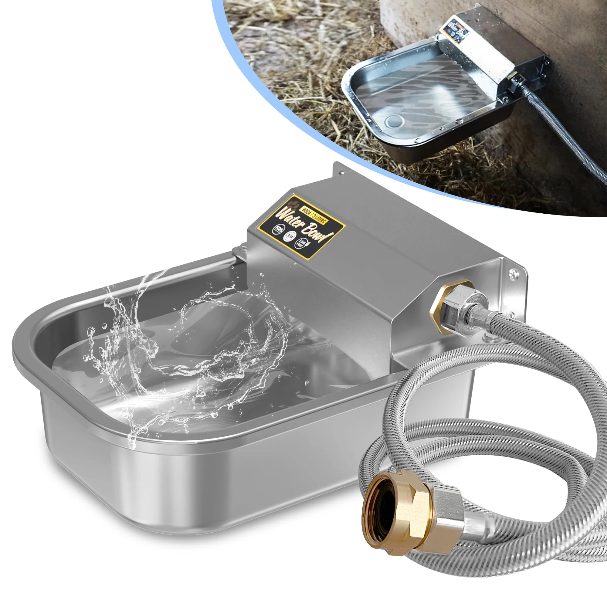 Easy-to-Use PETIMI Automatic Water Dispenser for Dogs – 101oz Stainless Steel Water Feeder Recyclable