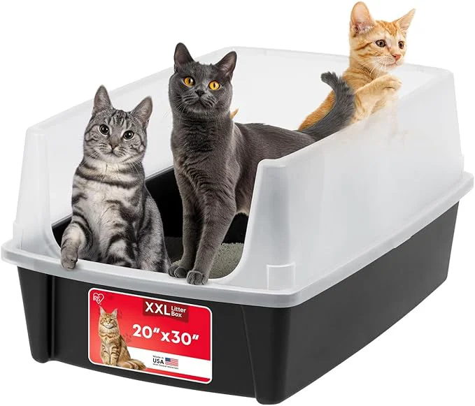 Responsible IRIS USA XX-Large Cat Litter Box Open Top Extra Large Litter Box Trendy