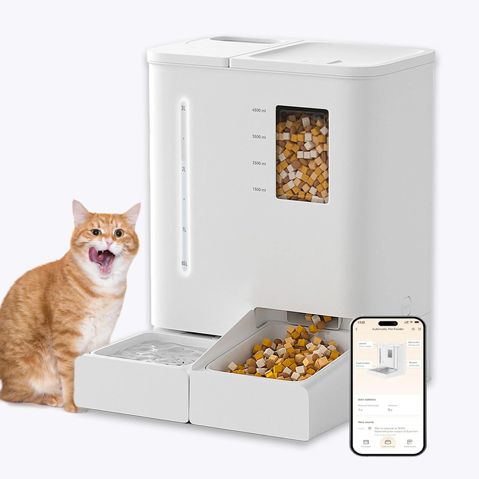 Detailed KIPPDURO 2-in-1 Automatic Pet Feeder Water Dispenser with App Control Next-Generation