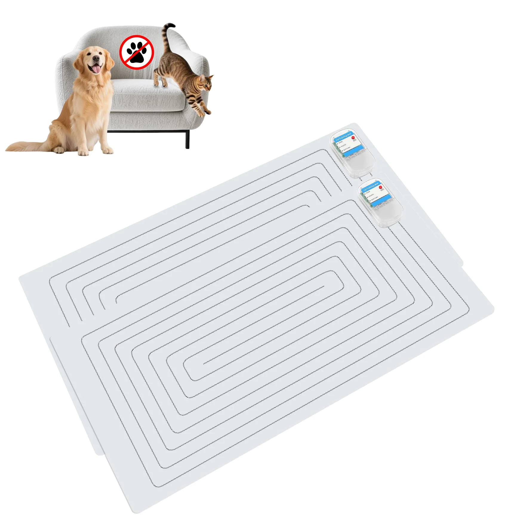 Long-Lasting PAPARELA Scat Shock Mat for Dogs and Cats Indoor Training Mats 2-Pack 30x16 Convenient