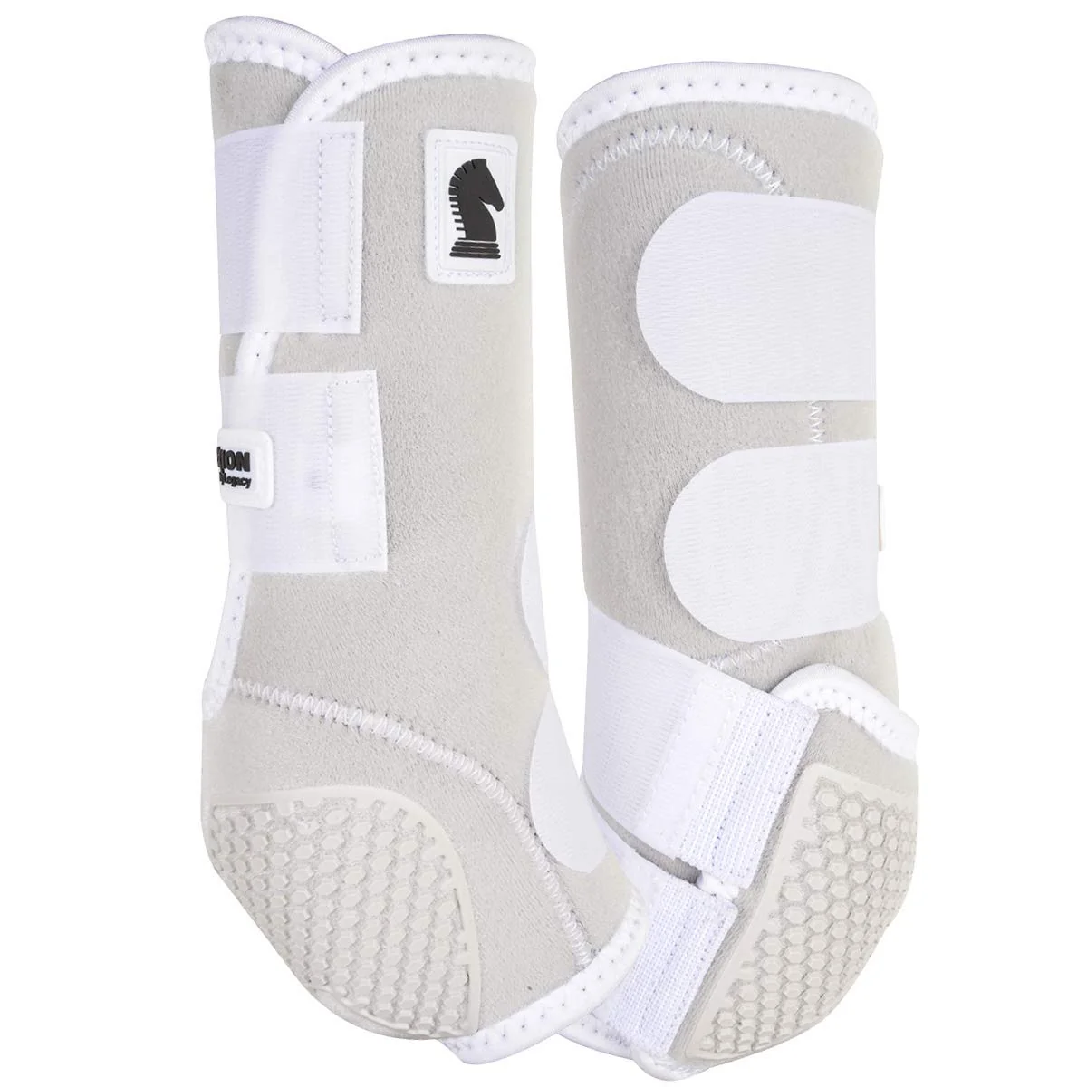 Traditional Classic Equine Flexion Hind Boots by Legacy2 – White Size L Flexible Fetlock Support Relaxed
