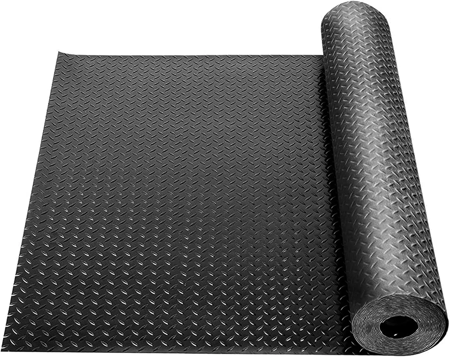 Outstanding Boshen 5Ft x 12Ft Rubber Flooring Mats 1.6mm Diamond Plate Flooring Roll 60sqft Rubber Trailer Garage Floor Mats Non-Slip Floor Protector Mat for Garage Warehouse Gym Basement-Black Long-Lasting