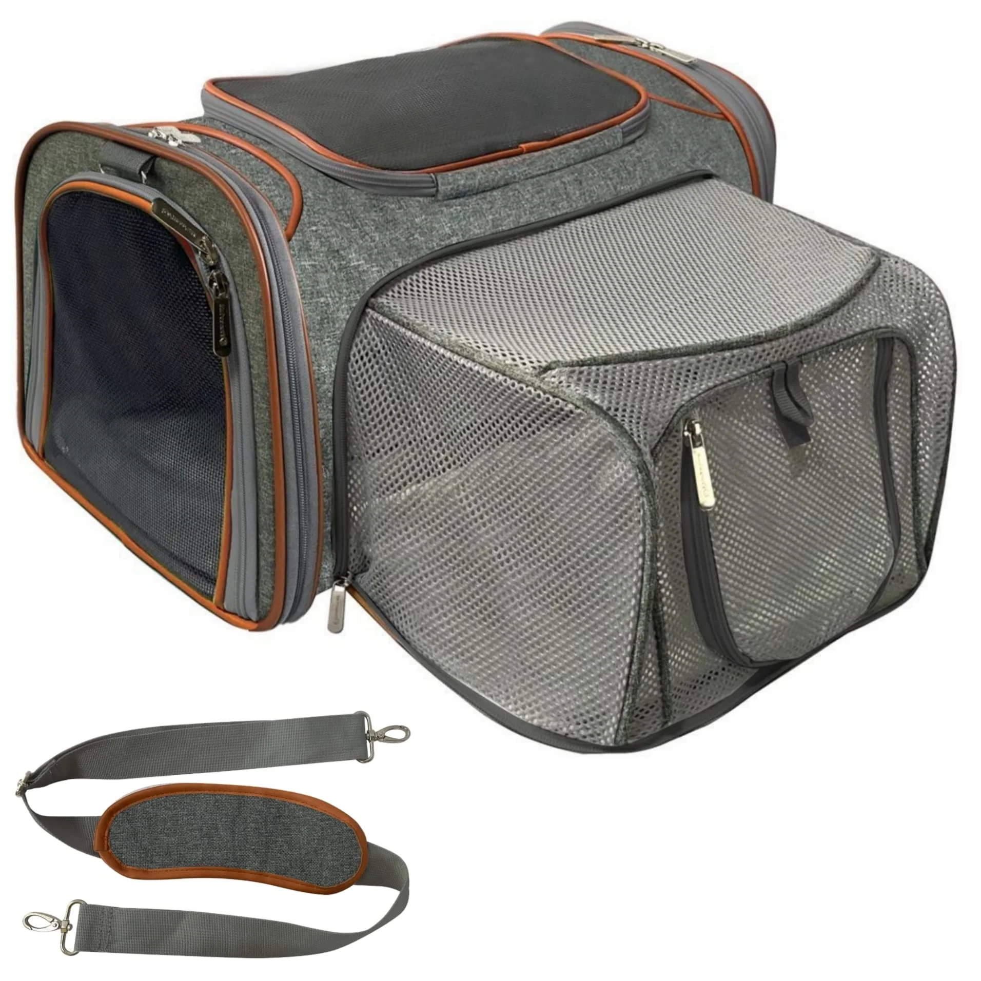 Reliable Mr. Peanut's Expandable Airline- Soft Sided Pet Carrier Twilight Grey Luxury Travel Tote Specialty