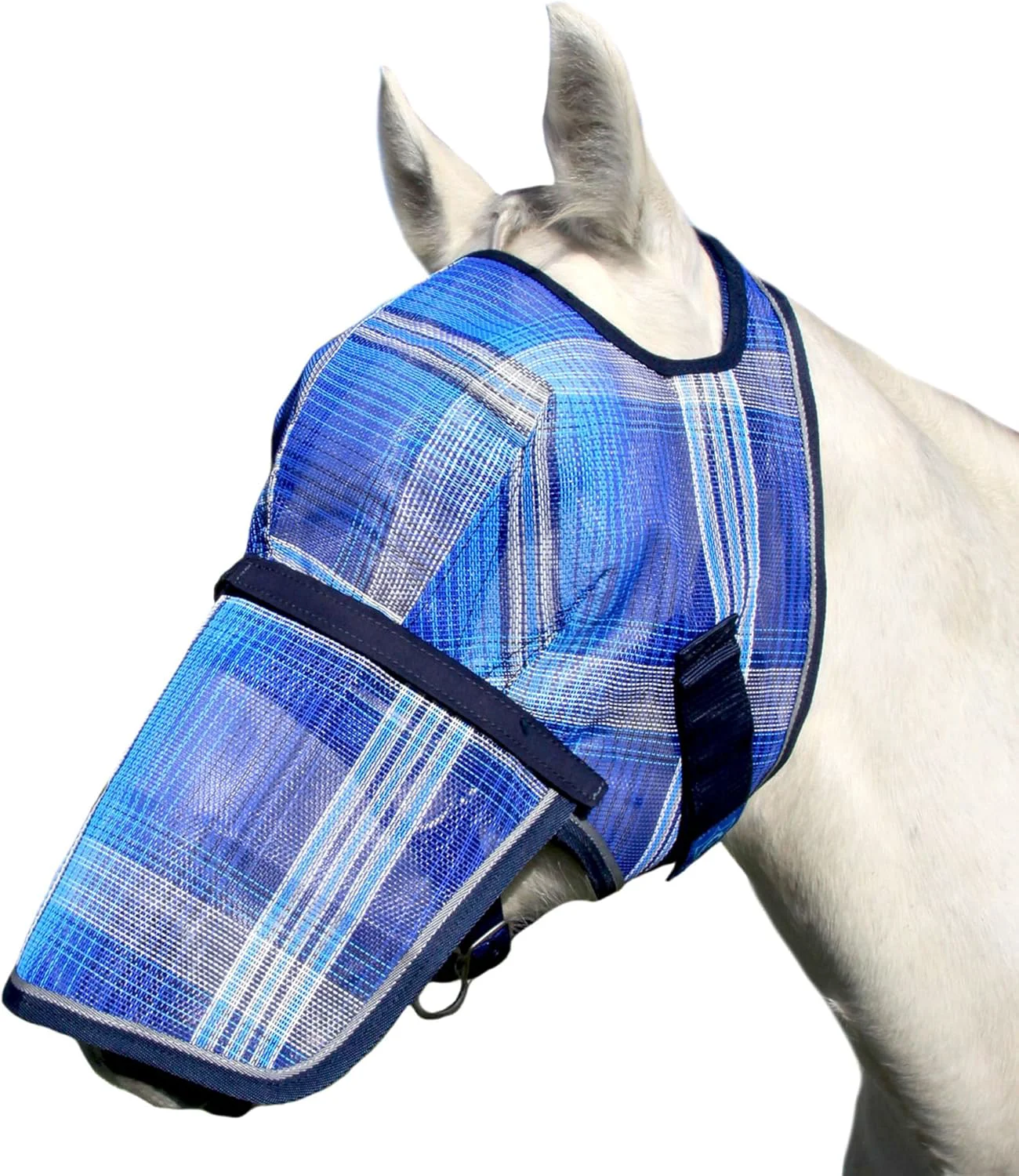 Eco-Friendly Kensington Signature Fly Mask with Removable Nose — Protects Horses Face and Nose from Biting Insects and UV Rays While Allowing Full Visibility — Ears and Forelock Able to Come Through The Mask Sophisticated