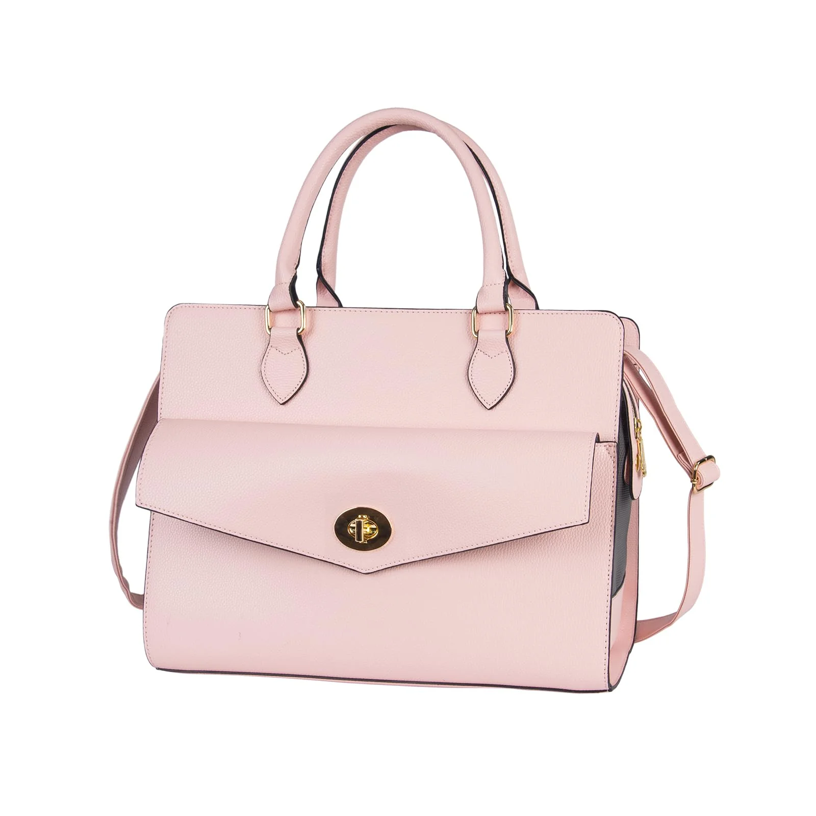 Long-Lasting Minsong Stylish Pet Carrier Purse — Leather Soft-Sided Carrier for Small Dogs Cats Airline Pink Smart