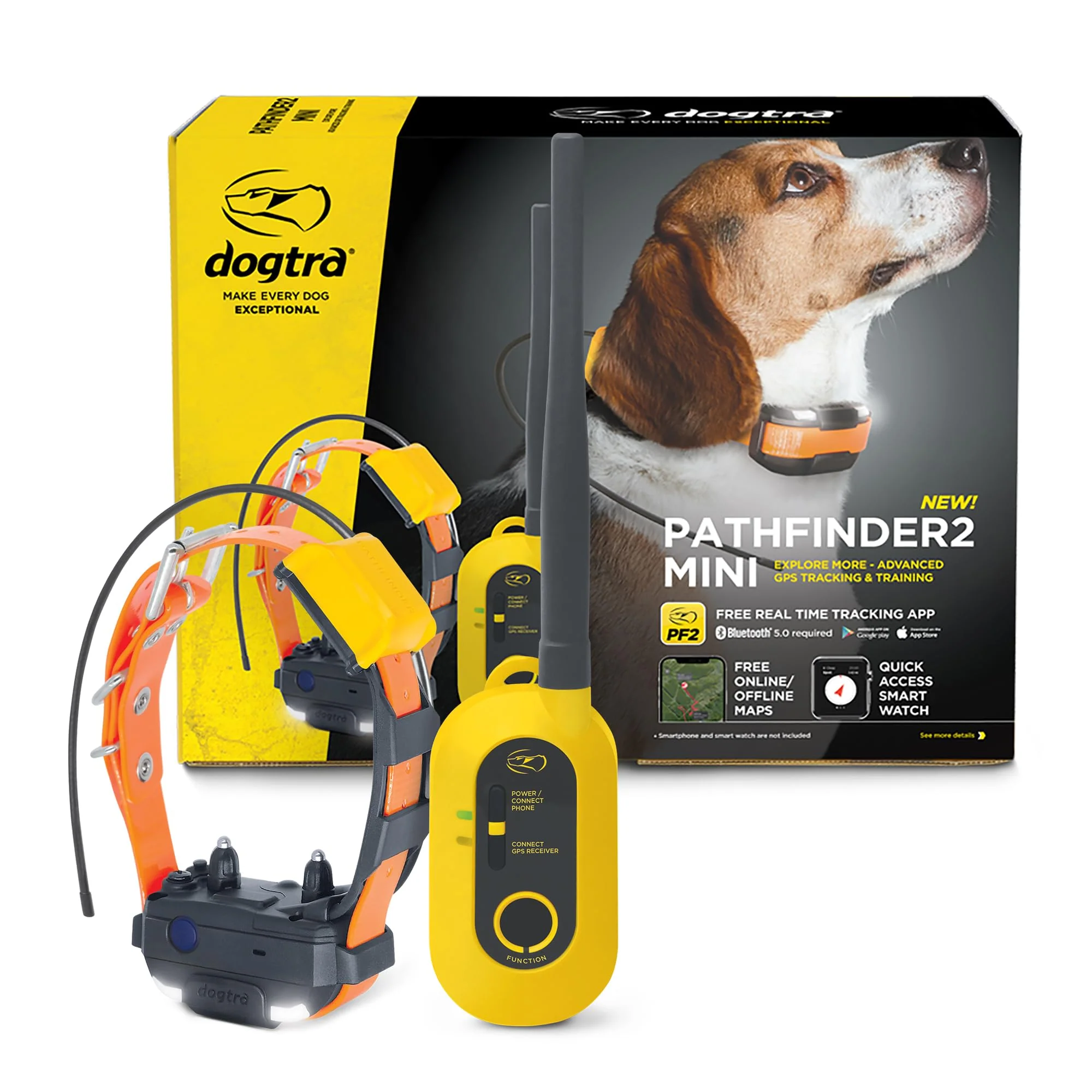 Official Dogtra Pathfinder 2 Mini GPS Dog Tracker e Collar 4 Mile Range App No Monthly Fees Superior