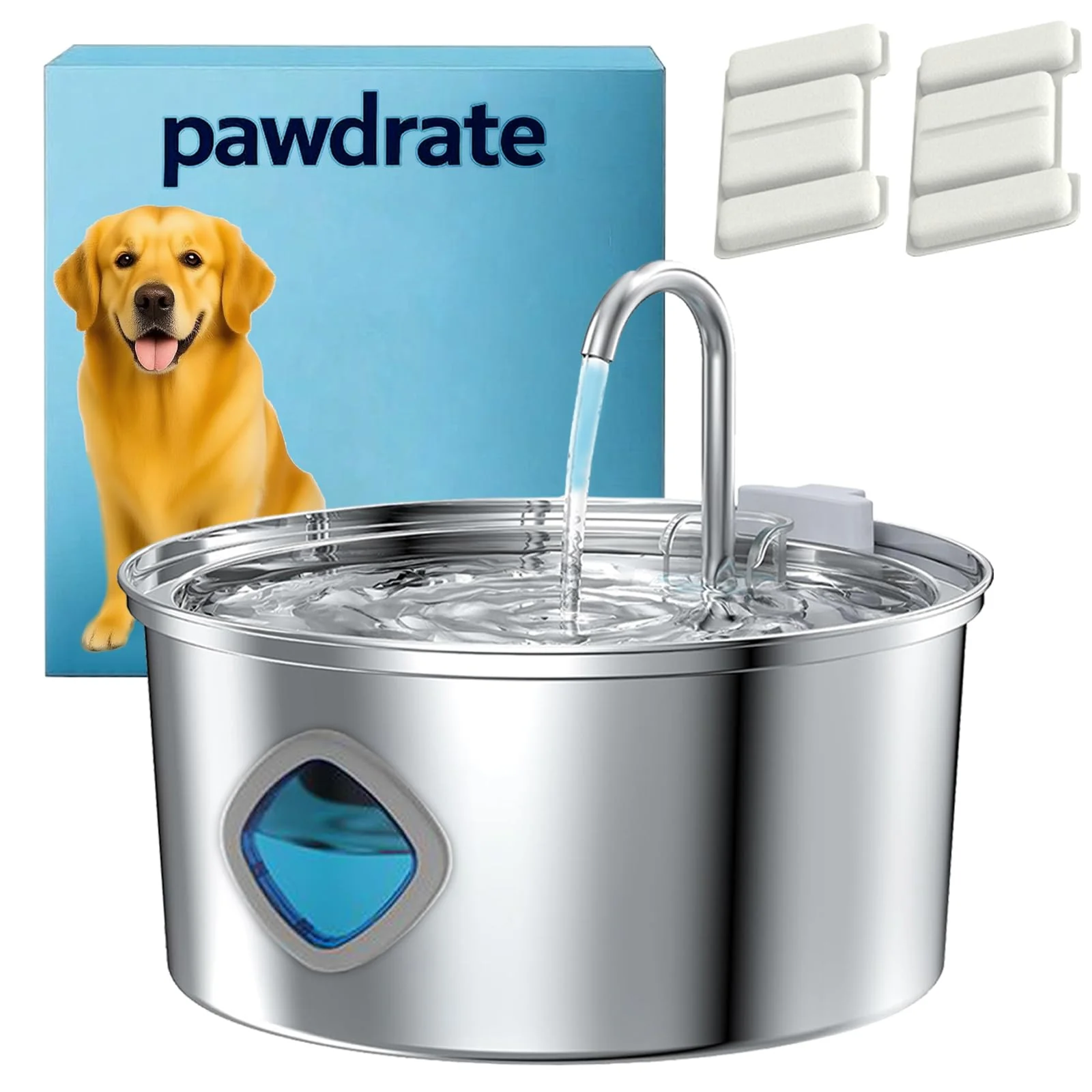 Superior Pawdrate Dog Water Fountain 3.2L Quadruple Filtration 3 Hydration Modes Quiet 25dB Advanced