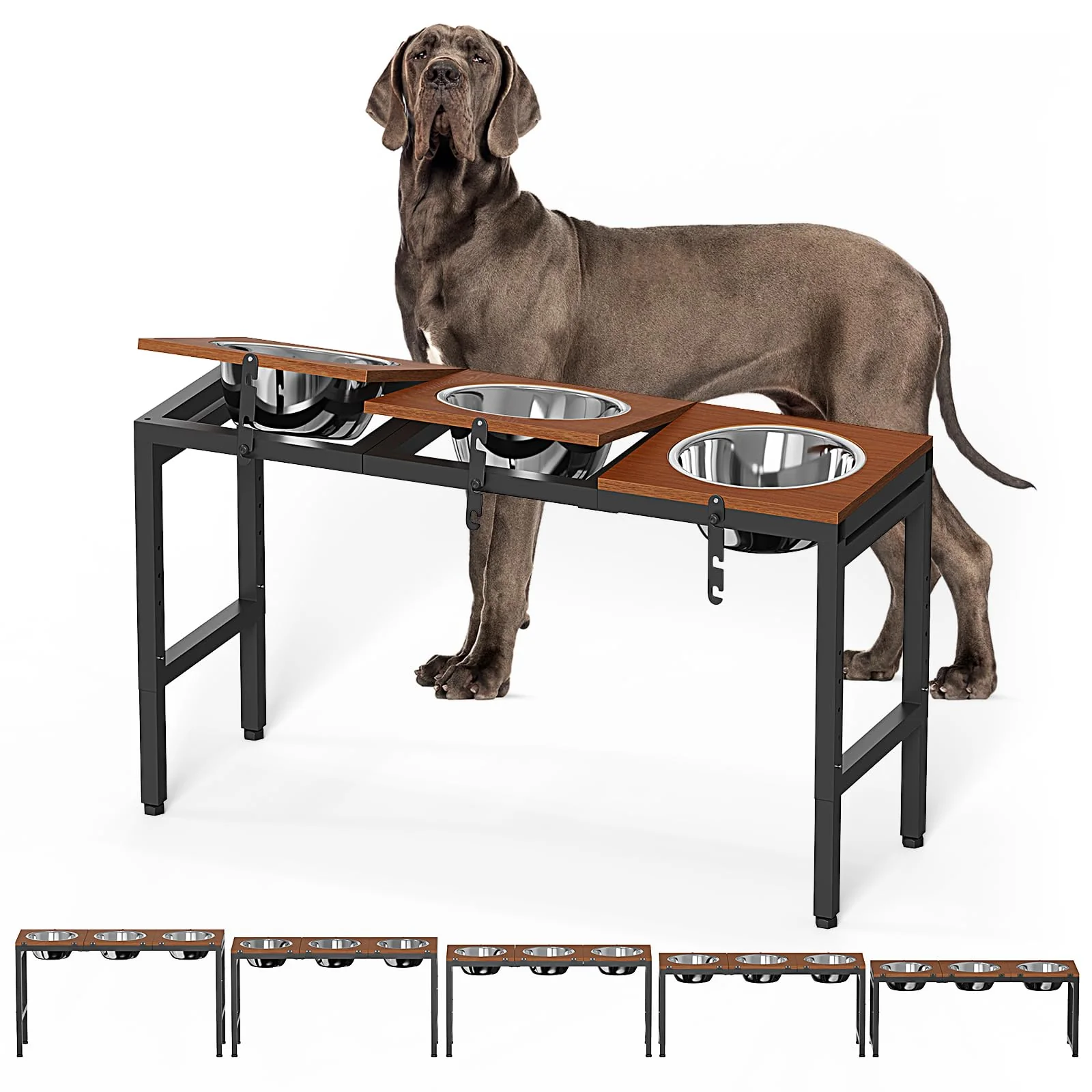 Green Colewin d Dog Bowls Large Breed – Adjustable Raised Stand Top-Quality