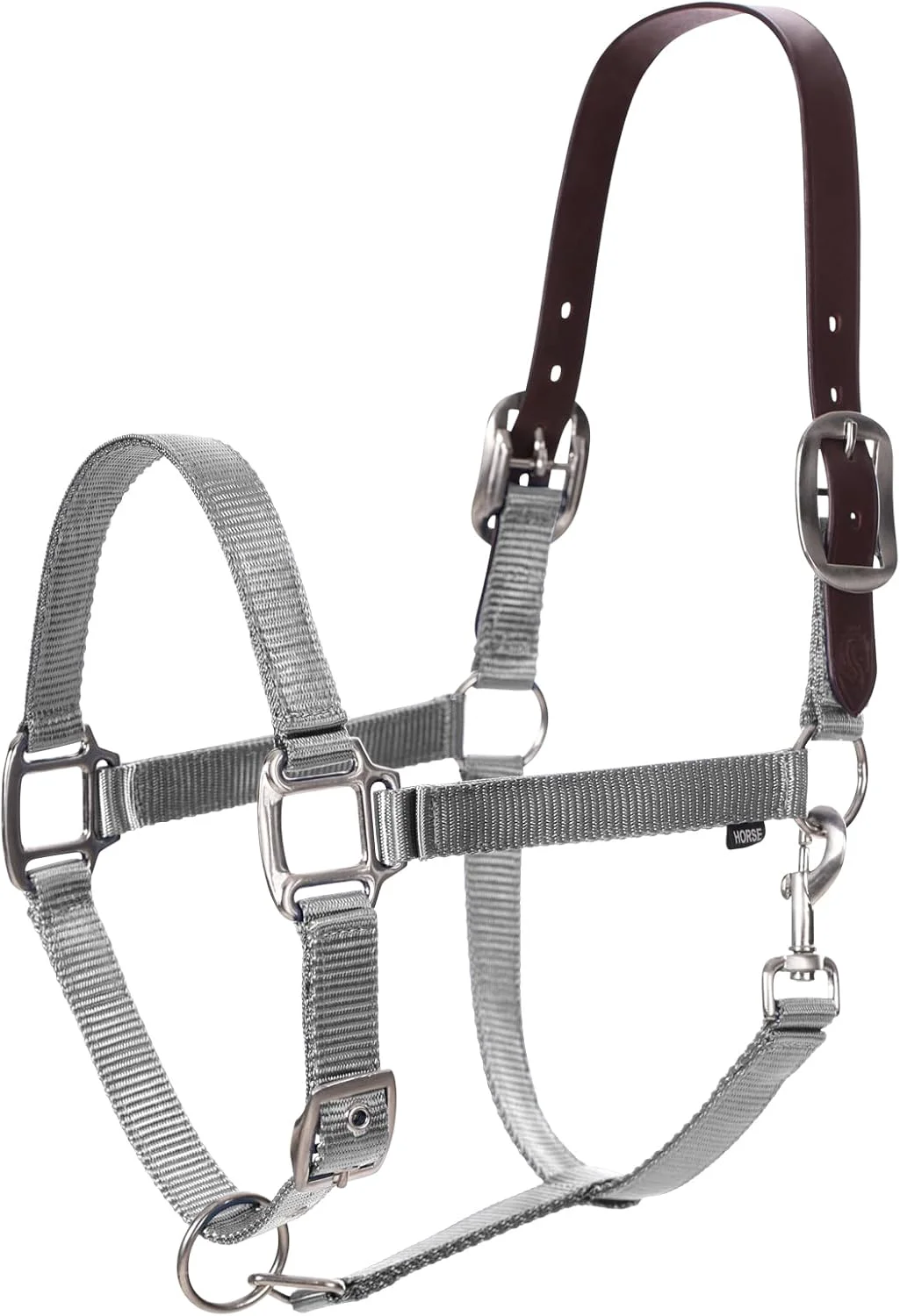 Recyclable Equinavia Loki Adjustable Breakaway Horse Halter - Silver Sconce Gray - Cob Selected