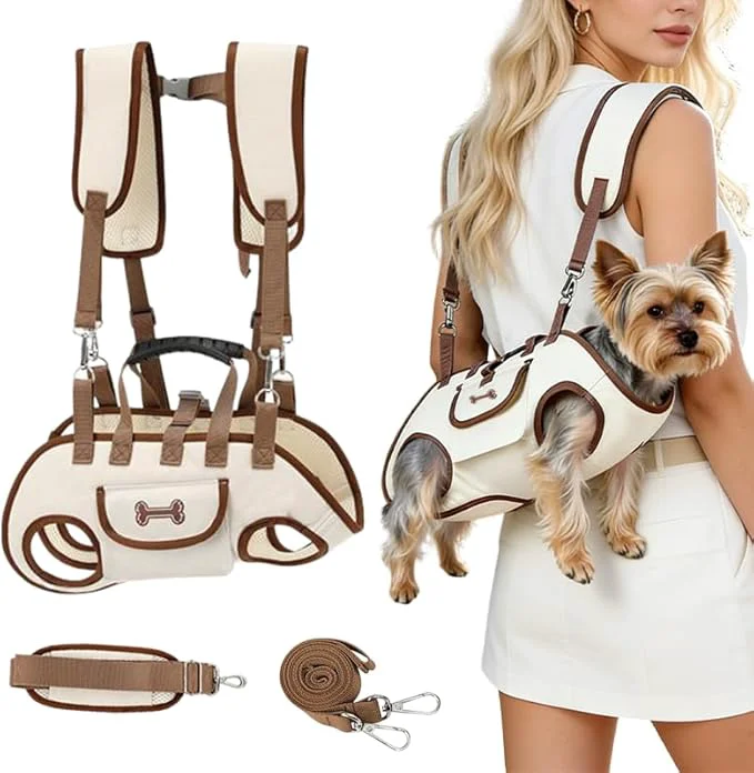 Classic Dog Backpack Carrier for Small Dogs Dog Lift Harness Adjustable Padded Casual