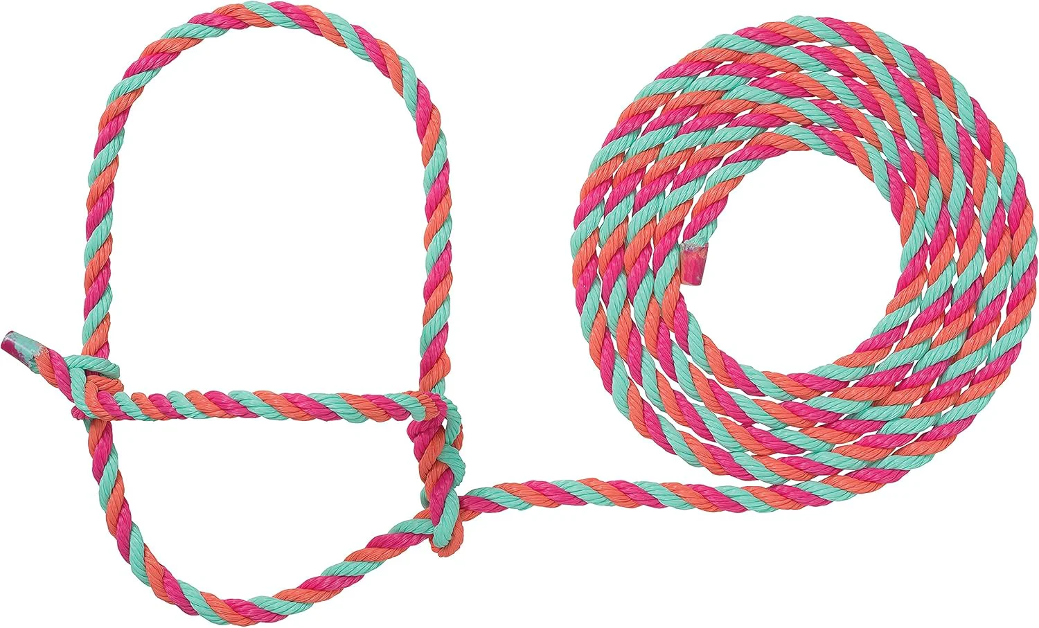First-Class Weaver Livestock Braided Poly Rope Cattle Halter Adjustable Style Cow Calf Halter Livestock Handling Equipment for Showing Hot Pink Coral Mint Professional