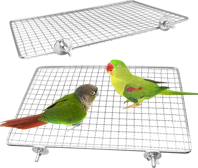 Lightweight BNOSDM 2 Pack Bird Perch Platform Stainless Steel Birds Perches Parrot Shelf Official