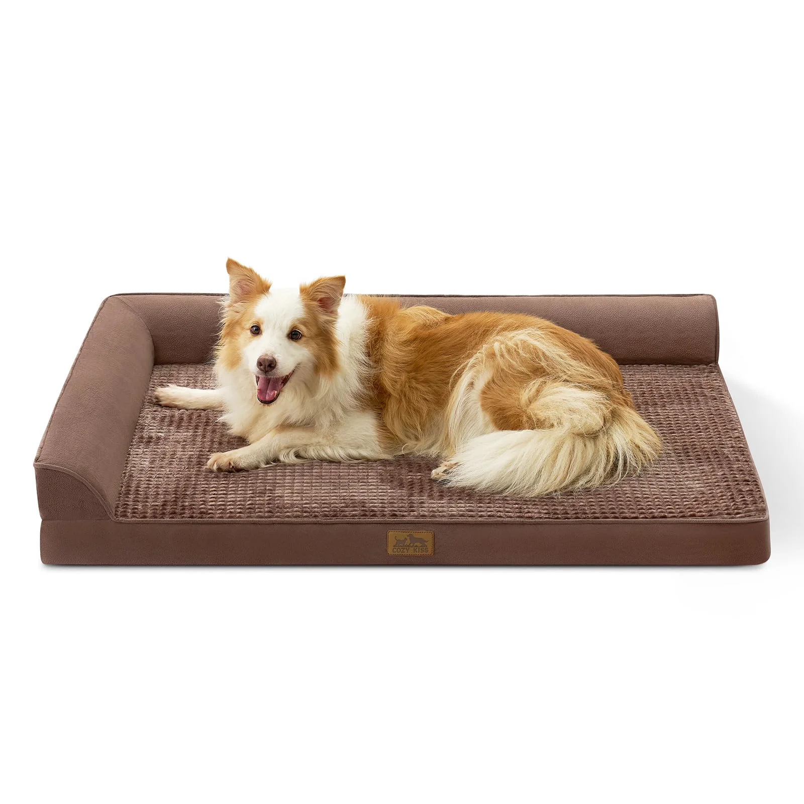 Breathable COZY KISS Orthopedic XL Dog Bed - L-Shape Foam Non-Slip Base Removable Cover 44x32x7 in Responsible