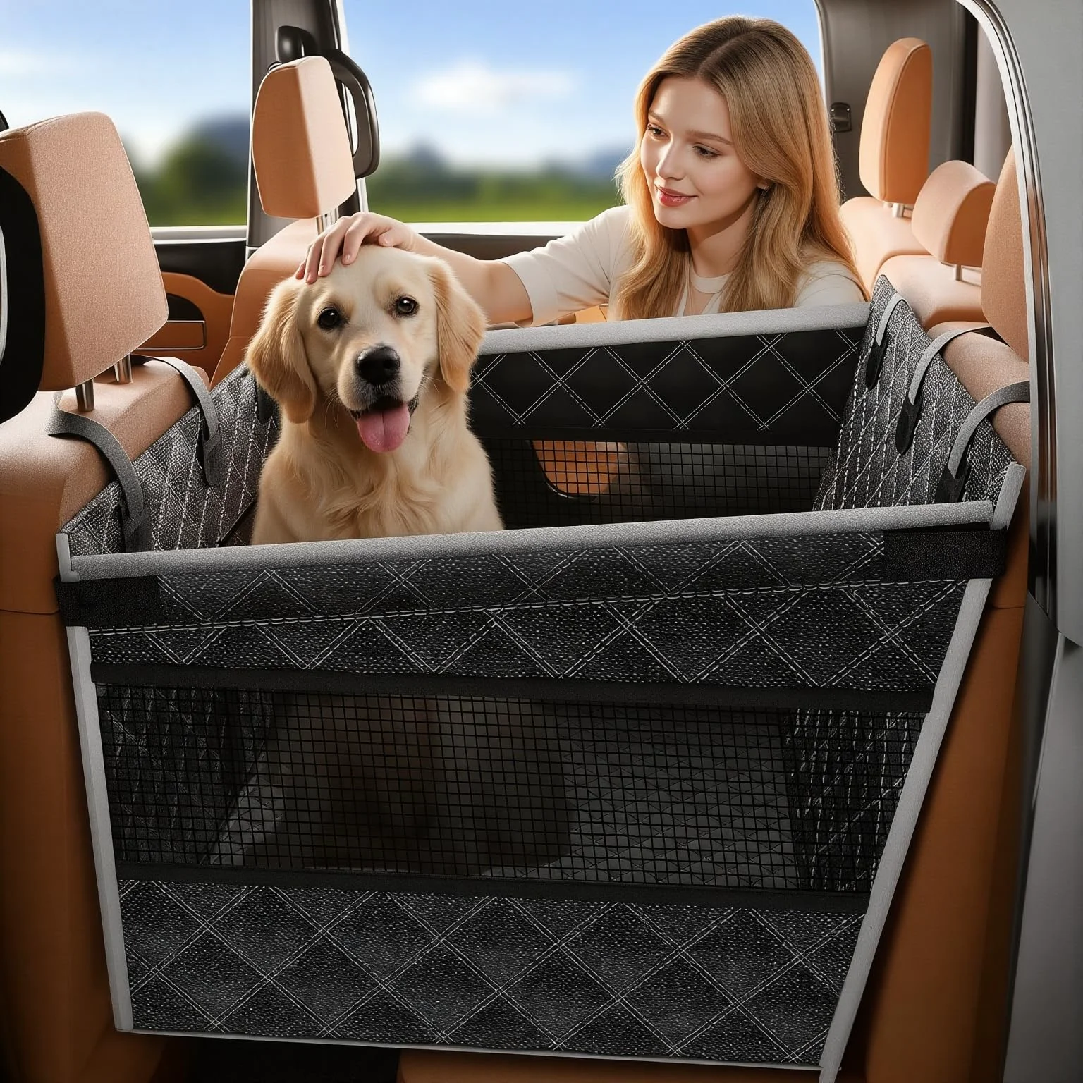 High-Grade Doglike Dog Car Seat with Removable Cushion – 2025 Upgrade for Large Medium Dogs Powerful