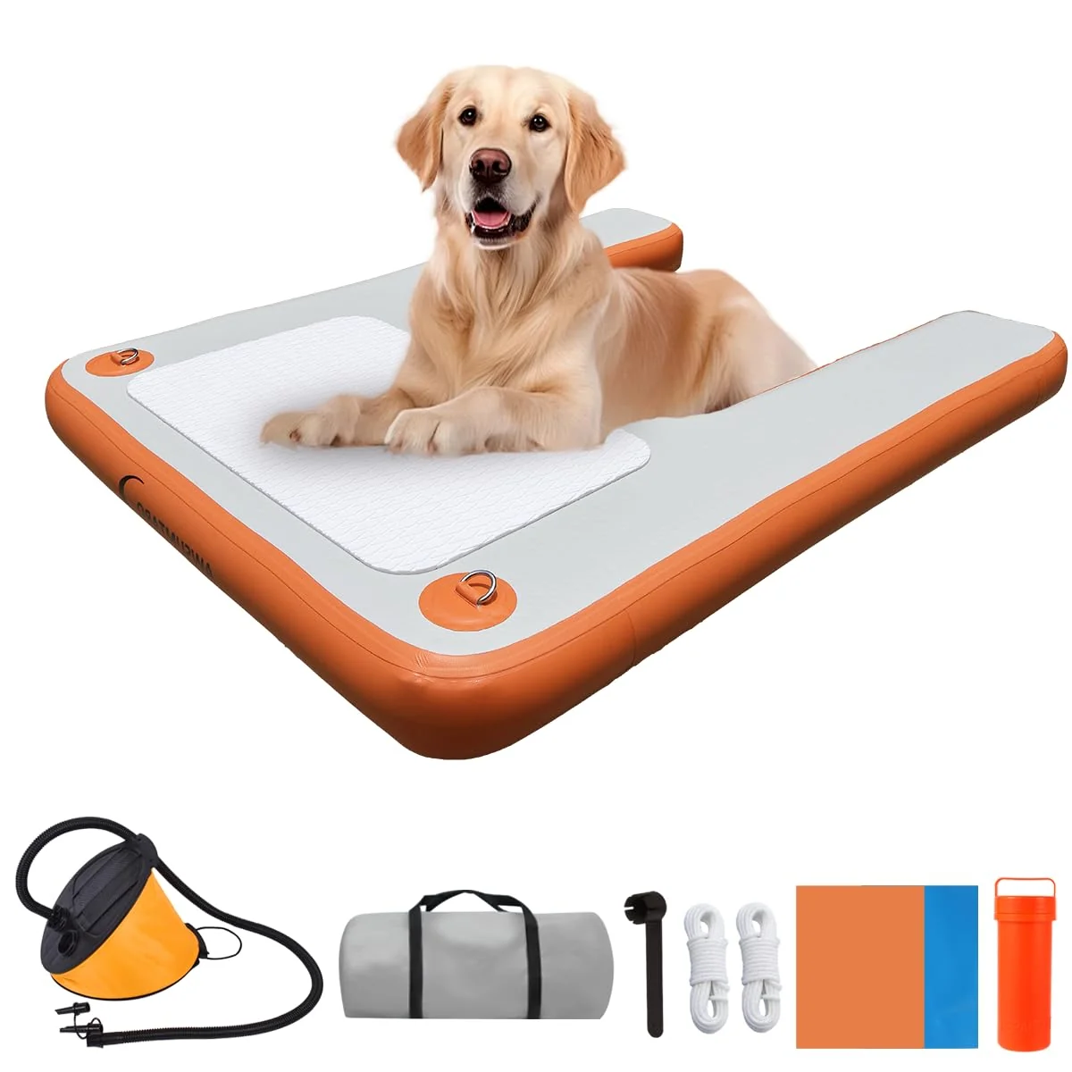 Lightweight awsumtaro Inflatable Dock – 200 lb Load-Bearing Dog Ramp for Pools Boats Lakes Beach High-Quality
